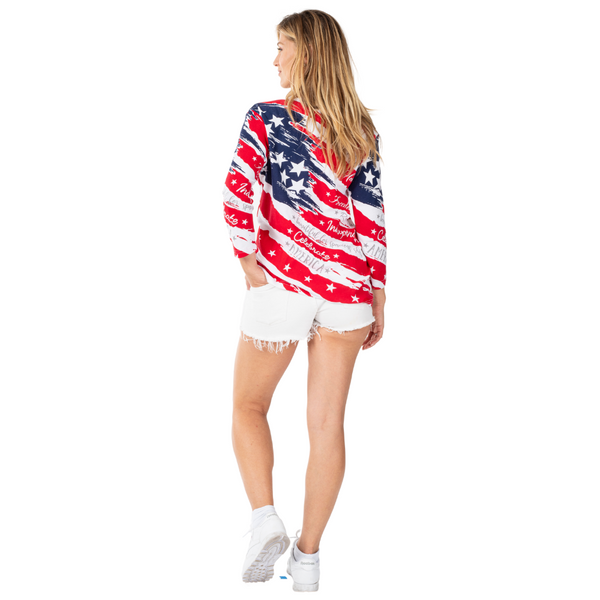 Stars and Stripes Americana 3/4 Sleeve Top