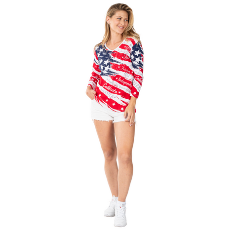 Stars and Stripes Americana 3/4 Sleeve Top