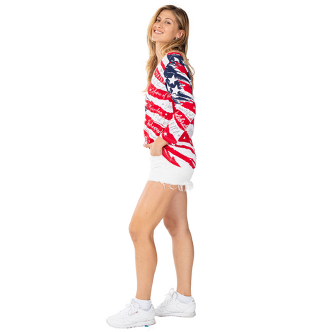 Stars and Stripes Americana 3/4 Sleeve Top