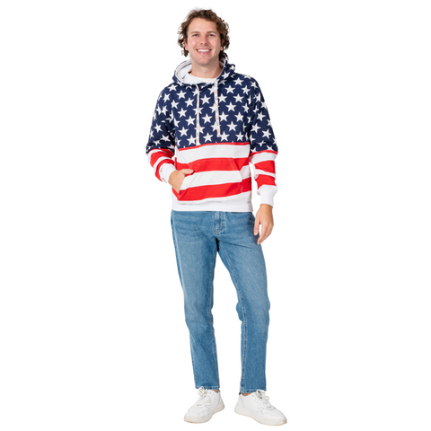 Patriotic Stars and Stripes Hoodie