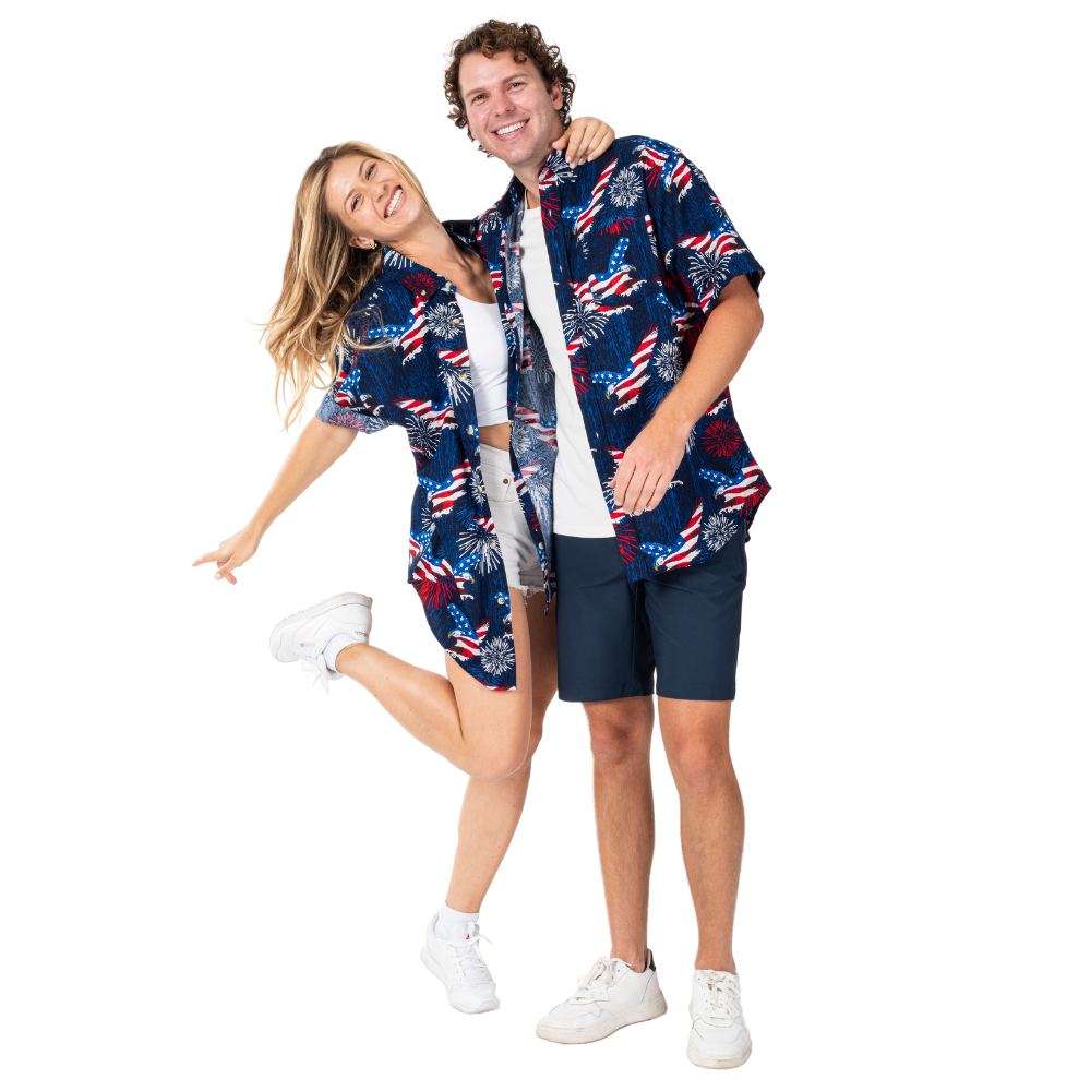 mens 4th of july button down shirts