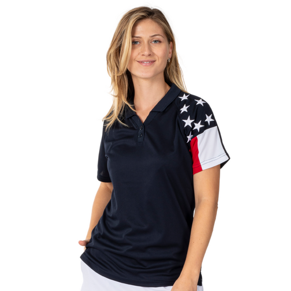 Women's Freedom Tech Polo-Navy