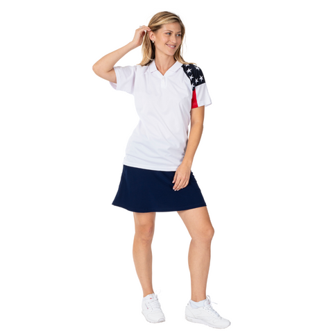 Women's Freedom Tech Polo-White