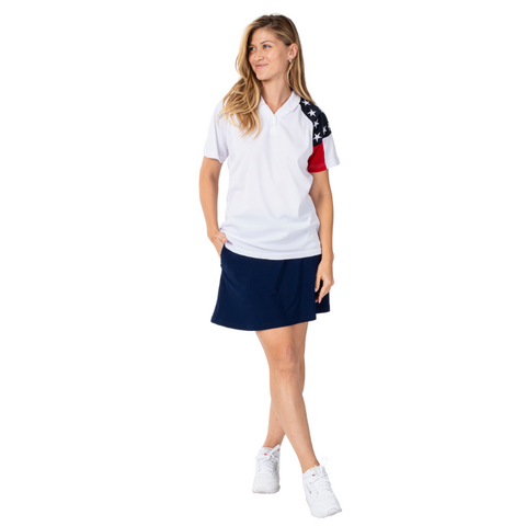 Women's Freedom Tech Polo-White