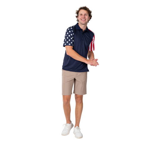 Men's Independence Tech Polo Shirt-Navy