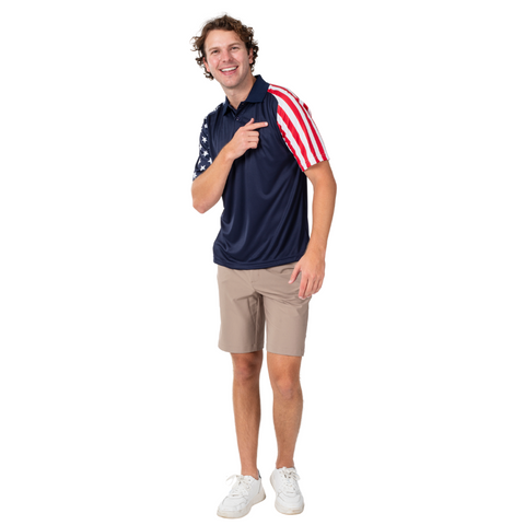 Men's Independence Tech Polo Shirt-Navy
