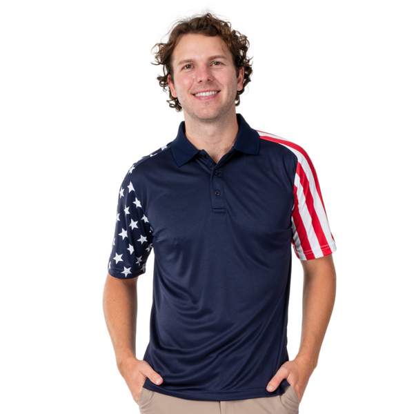 Men's Independence Tech Polo Shirt-Navy