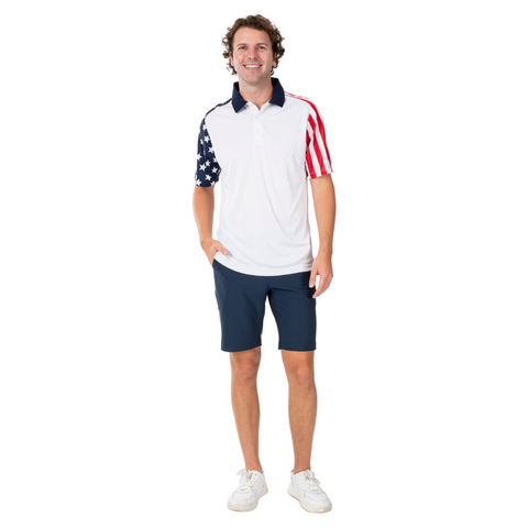 Men's Independence Tech Polo Shirt- White