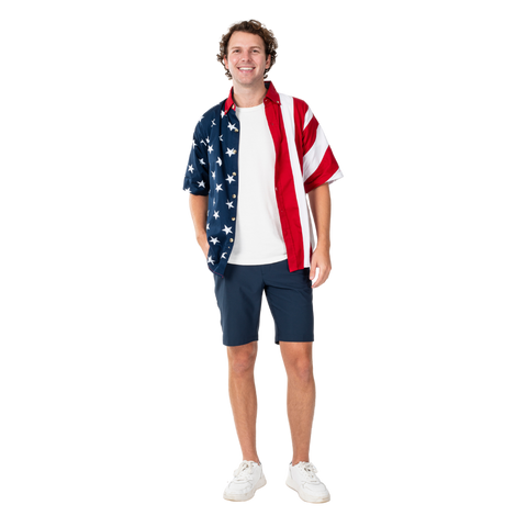 American Flag Button Down Shirt