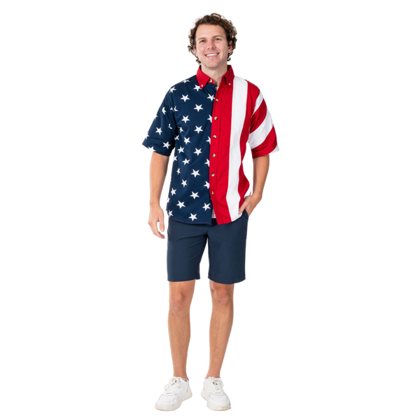 American Flag Button Down Shirt