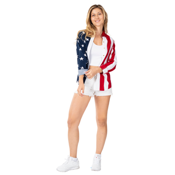 Women's American Flag Long Sleeve Top