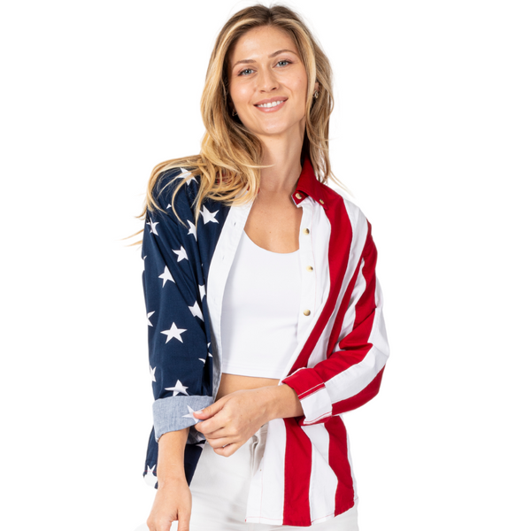Women's American Flag Long Sleeve Top