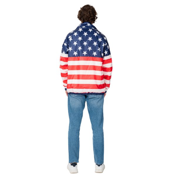 Stars and Stripes 3/4 Zip Windbreaker Jacket