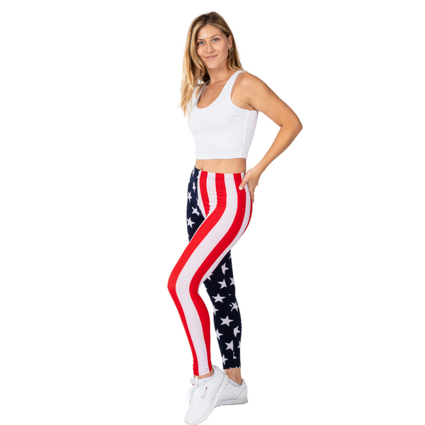 American Flag Patriotic Leggings