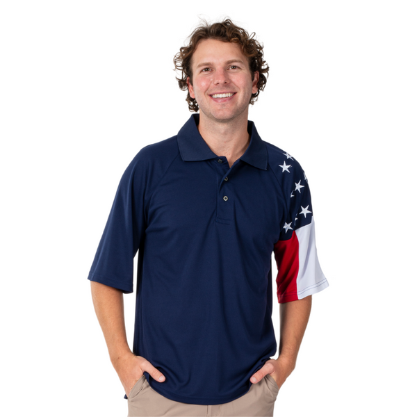Men's Freedom Tech Polo Shirt-Navy