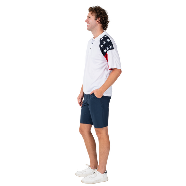 Men's Freedom Tech Polo Shirt- White