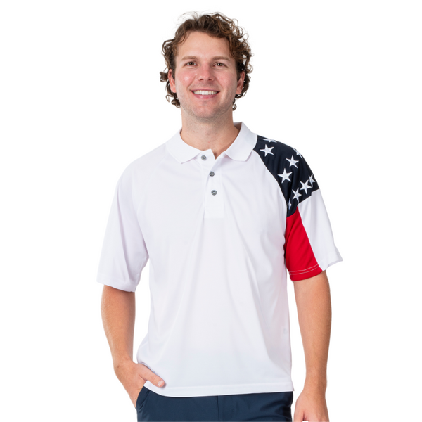 Men's Freedom Tech Polo Shirt- White