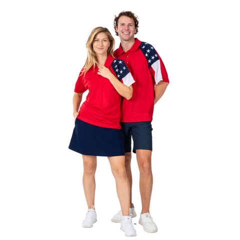 Men's Freedom Tech Polo Shirt-Red
