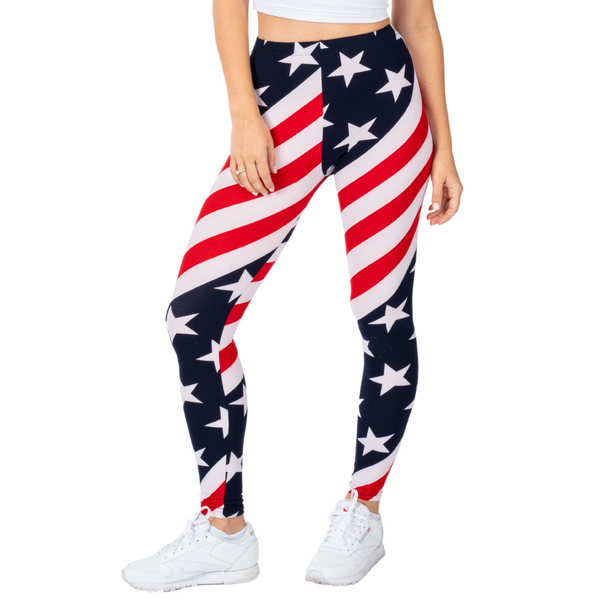 American Flag Patriotic Leggings