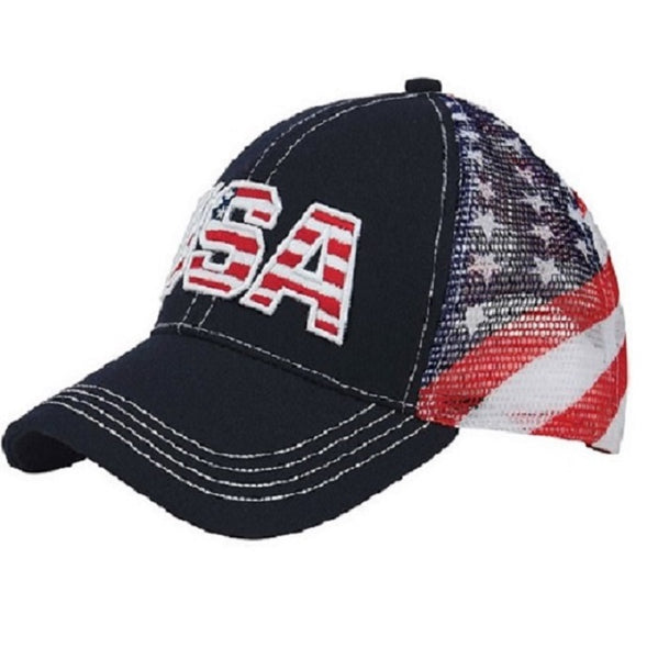 USA Cotton Twill Mesh Cap - 4th of july shirts