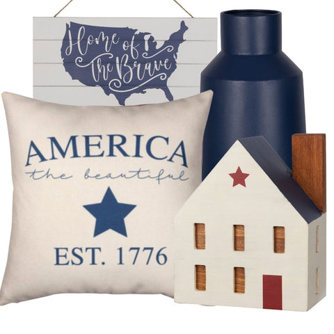 Home of the Brave 4 Piece Patriotic Decor Bundle