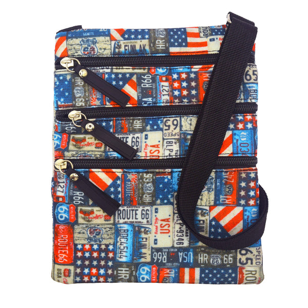 Route 66 Tri-Layer Crossbody Bag