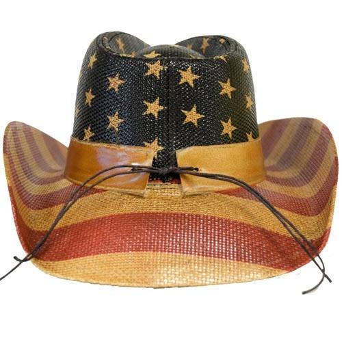 Western American Flag Vintage Cowboy Hat - The Flag Shirt