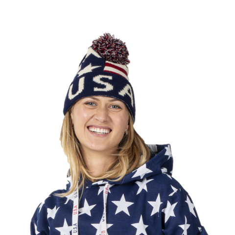 USA Pom Beanie