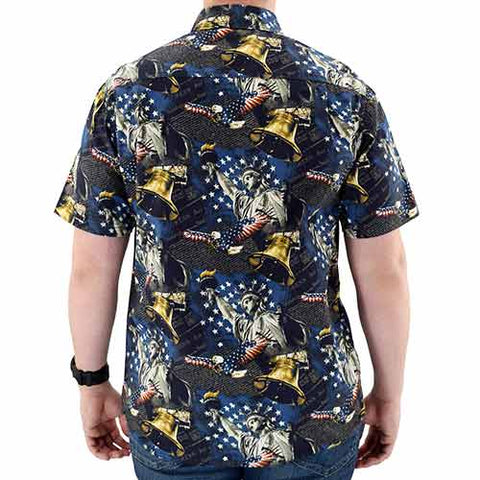 Men's Lady Liberty 100% Cotton Button-Up Shirt - the flag shirts