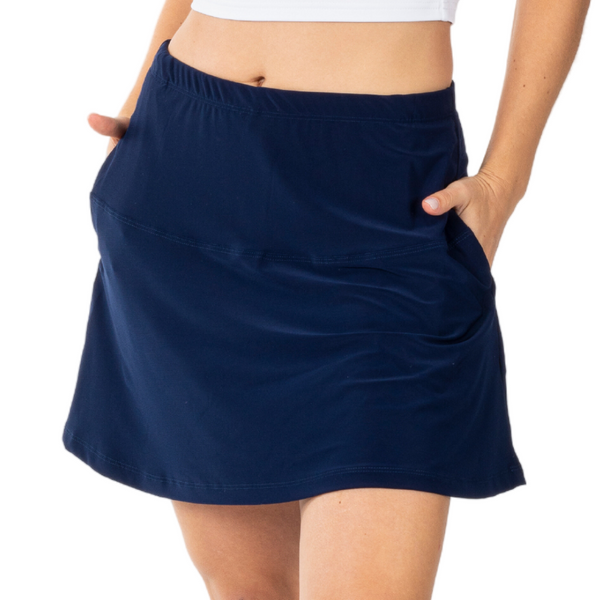 Women's 15" Made in USA Navy Pocket Skort