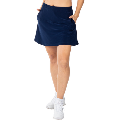 Women's 15" Made in USA Navy Pocket Skort