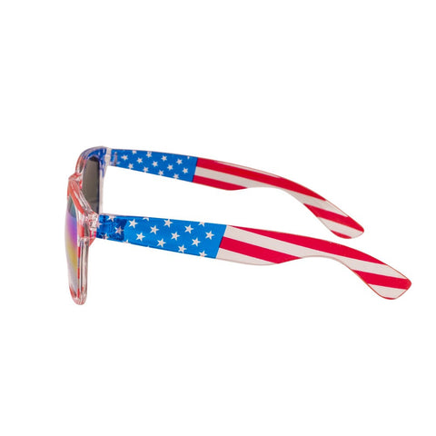 American Flag Style Sunglasses with Yellow Mirrored Lenses