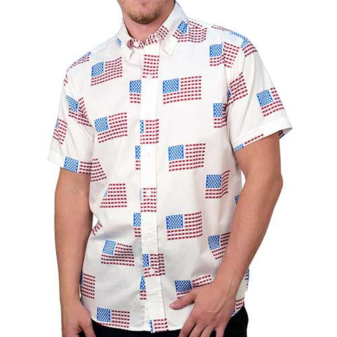 Mens Short Sleeve USA Flag Shirt - theflagshirt