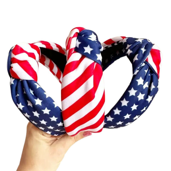 Made in USA Stars and Stripes Top Knot Headband