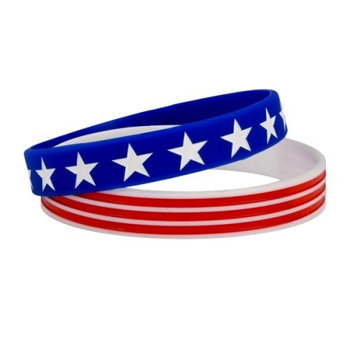 White Stars Red Stripes Wristband - The Flag Shirt