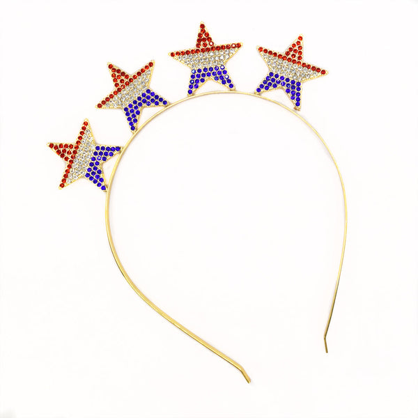 Rhinestone Red, White, and Blue Stars Headband