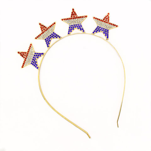 Rhinestone Red, White, and Blue Stars Headband