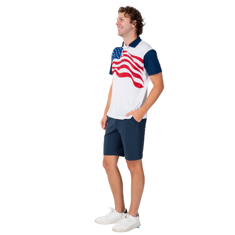 Men's American Flag Golf Shirt