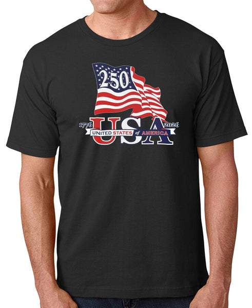 Waving Flag Made in USA - 250th Anniversary - T-Shirt - 4th of July Shirts