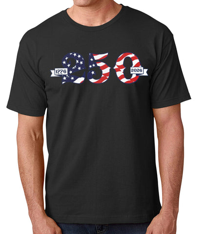Dual Scroll Made in USA - 250th Anniversary - T-Shirt - 4th of July Shirts