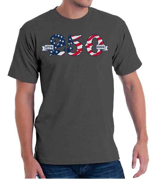 Dual Scroll Made in USA - 250th Anniversary - T-Shirt - 4th of July Shirts
