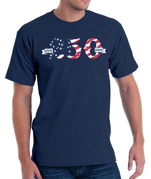 Dual Scroll Made in USA - 250th Anniversary - T-Shirt - 4th of July Shirts