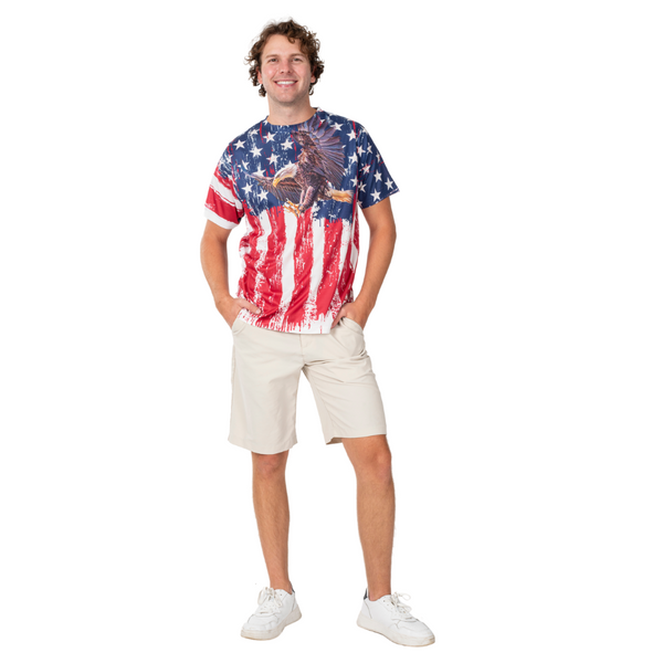 American Flag Sublimation Eagle T-Shirt