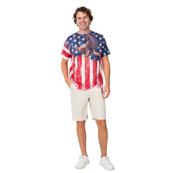 American Flag Sublimation Eagle T-Shirt