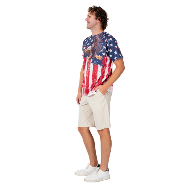 American Flag Sublimation Eagle T-Shirt