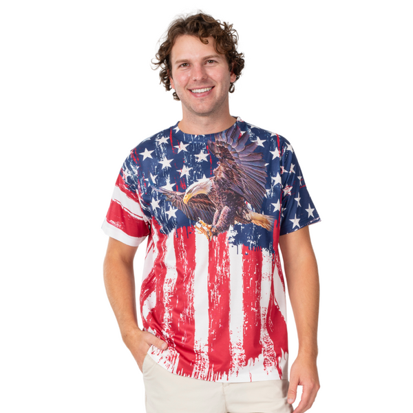 American Flag Sublimation Eagle T-Shirt