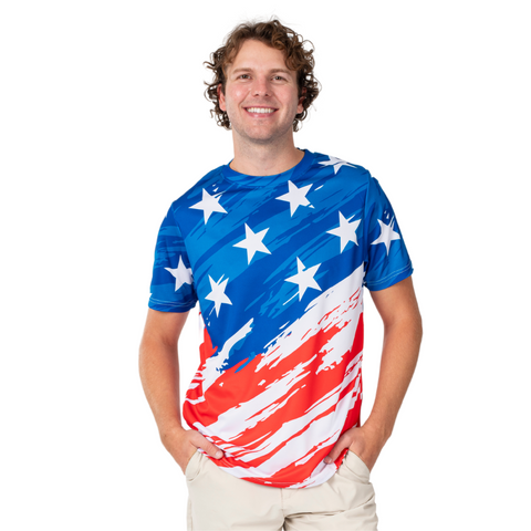 cllios Men's Summer Round Neck Shirts 4th of July Independence Day