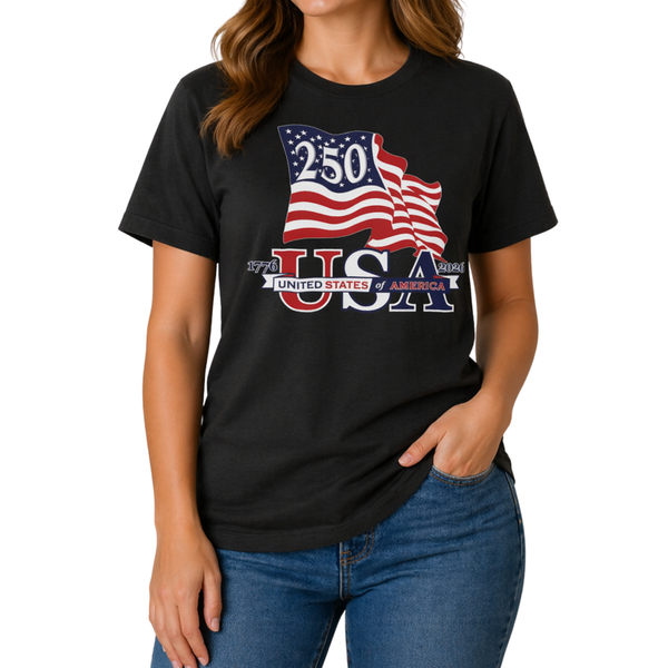 Waving Flag America 250 Made in USA Women's Shirt