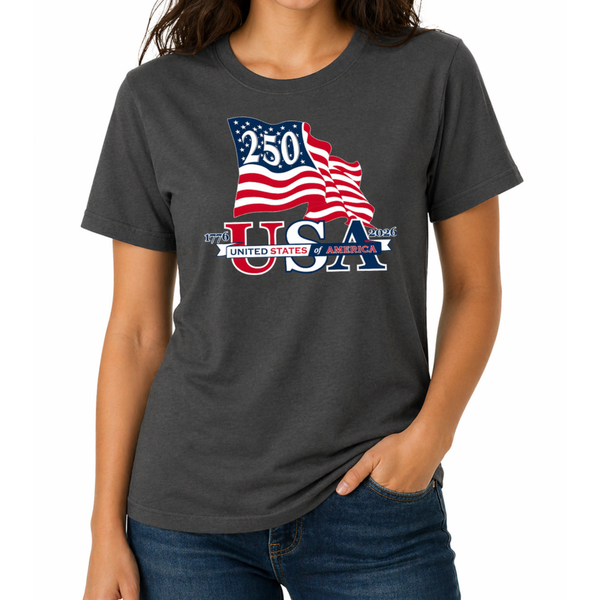 Waving Flag America 250 Made in USA Women's Shirt