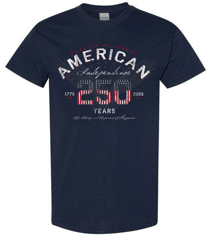 Quarter Millennial American Independence - 250th Anniversary - T-Shirt - The Flag Shirt